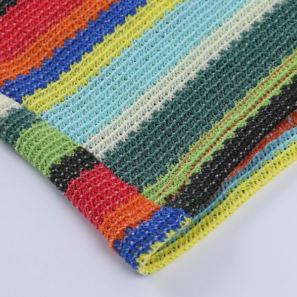 European and American sexy colorful striped hollow halter beach holiday suspender dress