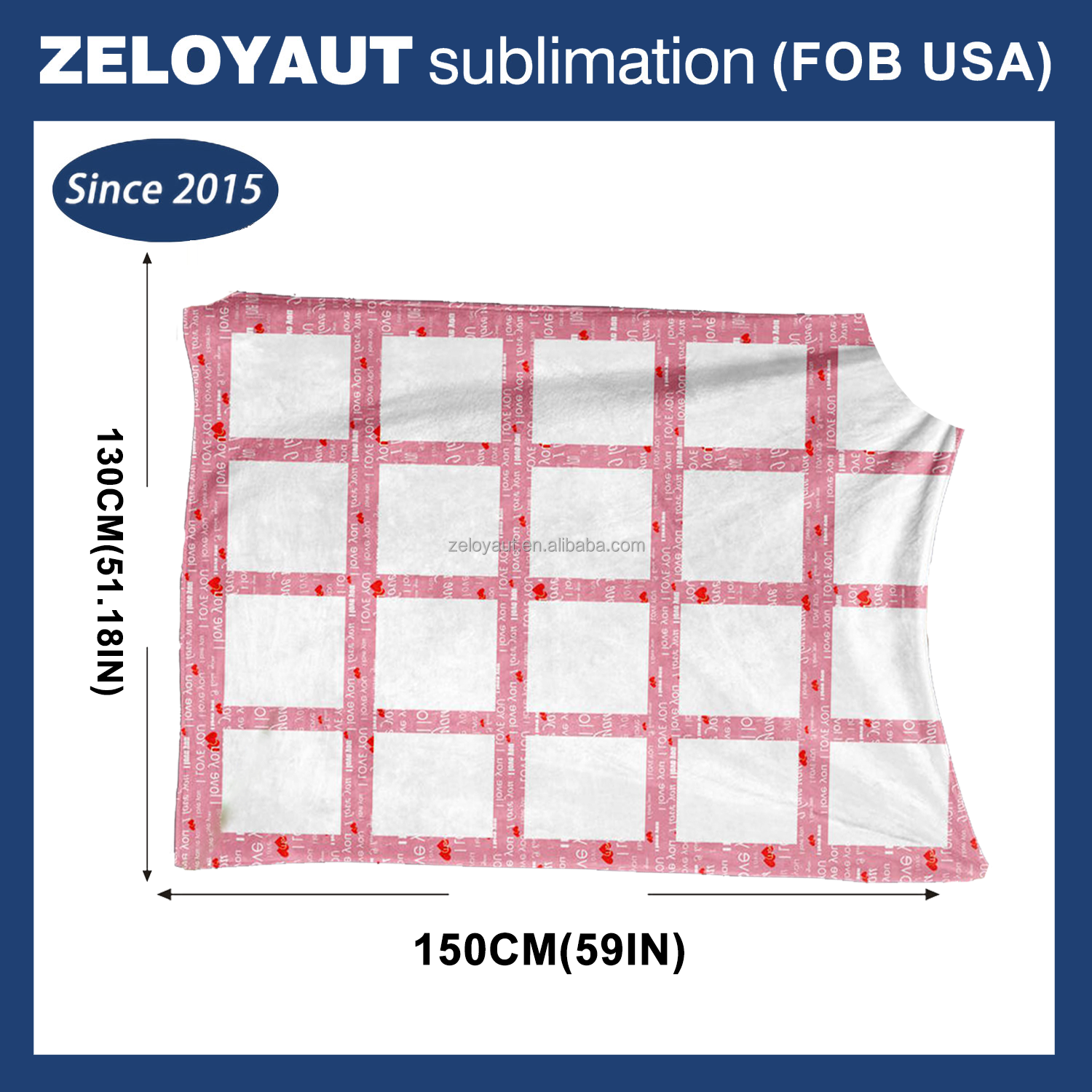 Wholesale Customized 20 Panel Blanket with Photo Velvet Sublimation Blanket for Family Bed Sofa Soft Heat Press Throw Blanket