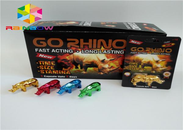 Male Enhancement Pills Blister Pack Packaging 3D Rhino Blister Card For Capsules Package
