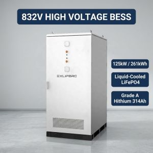 832V High Voltage LiFePO4 Industrial & Commercial Energy Storage System 125kW 261kWh BESS Hithium 314Ah