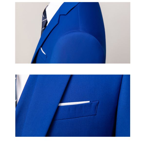 Other Mens Office Suit Single Button 3 Pieces Single Breasted Plus Size Suits Blazer