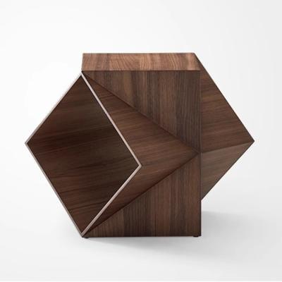 Matt Finish Round End Table Lado de mesa com revestimento natural de carvalho