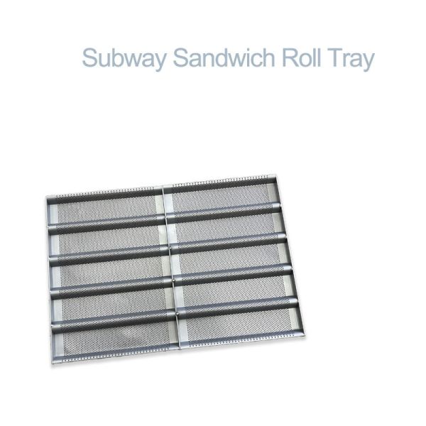 Rk Bakeware China-Aluminum Nonstick Subway Sandwich Roll Baking Tray (Сандвич-рулочная подкладка для пекарни)