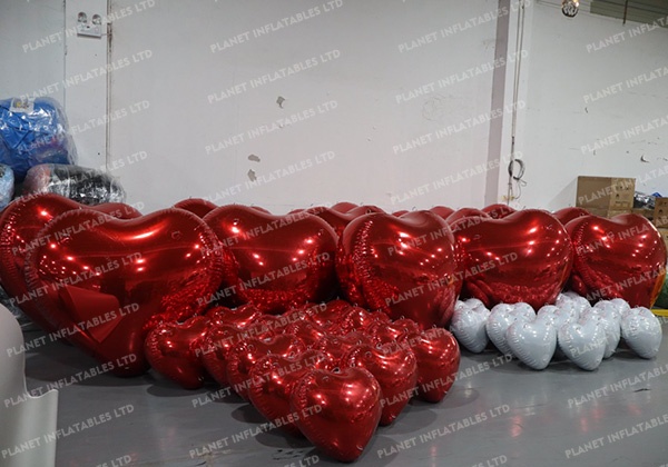 Double Layer Reflective PVC Mirror Heart Balloon for Event Decoration