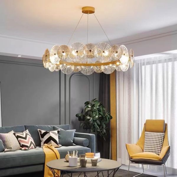 Luxury Hanging Pendant Lights Led Lighting Modern Flower Glass Chandeliers And Lamps