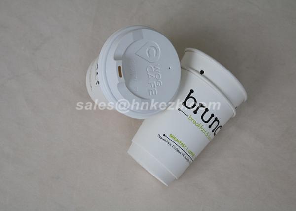 White 16oz Insulated Coffee Paper Cups , Takeaway Coffee Cups With Lids OEM