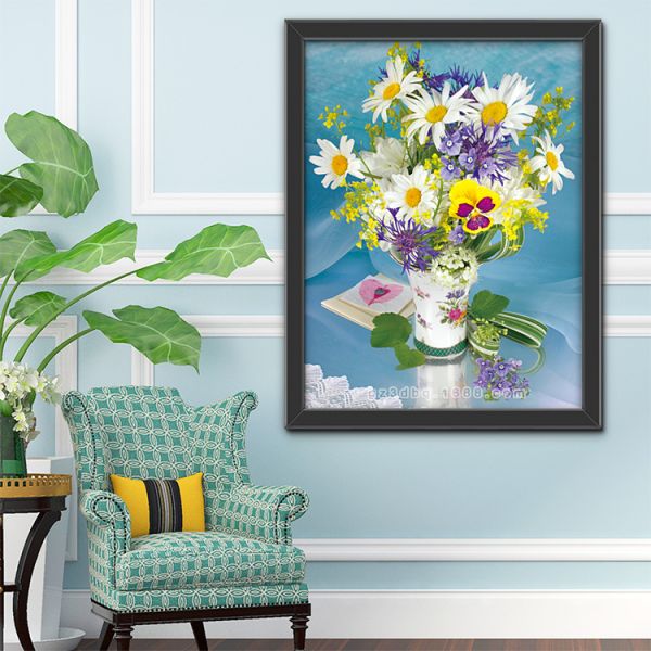 3D 30x40cm Triple Transition Flower Wall Poster 3 Images For Restaurant