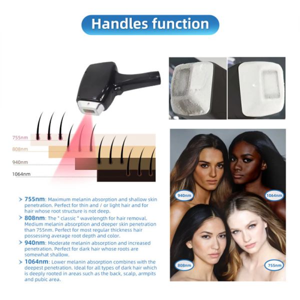 Máquina láser de diodo 808nm de pantalla táctil de 15,6 pulgadas sin dolor para la depilación de la piel