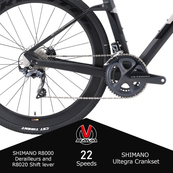 R11 9.5kg Carbon Fibre Gravel Bike With SHIMANO R8020 22 Speed
