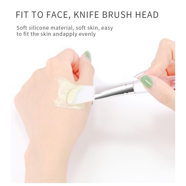 Aluminum Ferrule Facial Brushes Cosmetics Mud Mask BSCI Facial Scrub Brush