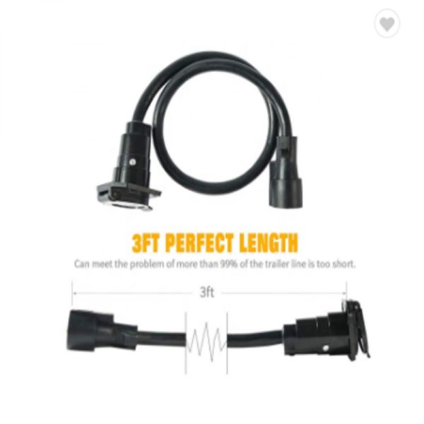 7 Pin PVC Wire Harness Assembly Trailer Extension Cable Vehicle Side