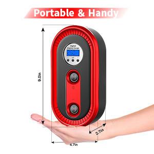 YANTU A01 Wired 12V Car Tire Inflator with Emergency Light and Digital Pump Black/Red