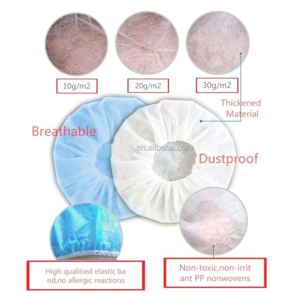 21'' Blue Mob Caps Medical Doctor With Tape Disposable Hair Net Cap Polypropylene Virgin Nurse Bouffant Caps