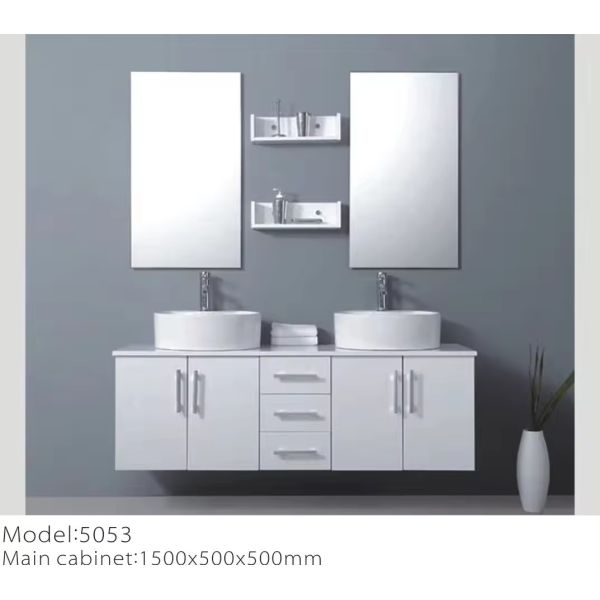 PVC Plywood Bathtub Floating Bathroom Vanity Modern Cabinets