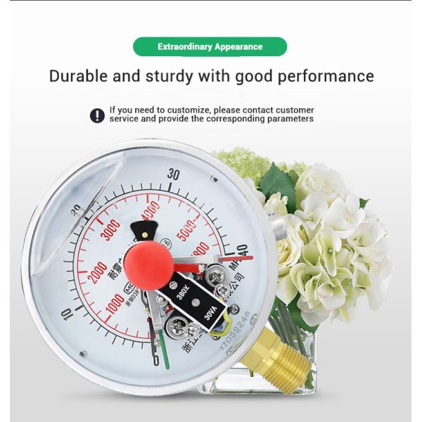 30VA 220V 380V Liquid Filling Electrical Contact Vacuum Pressure Gauges Manometer