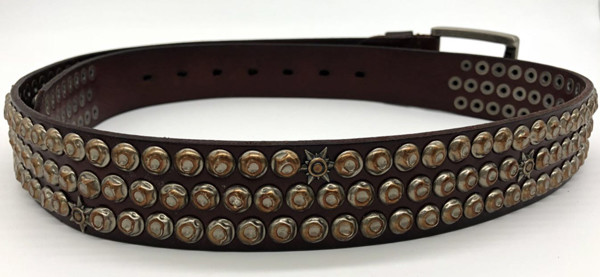 людей стержней 10mm пояс бронзовых кожаный обитый с темной пряжкой цвета никеля