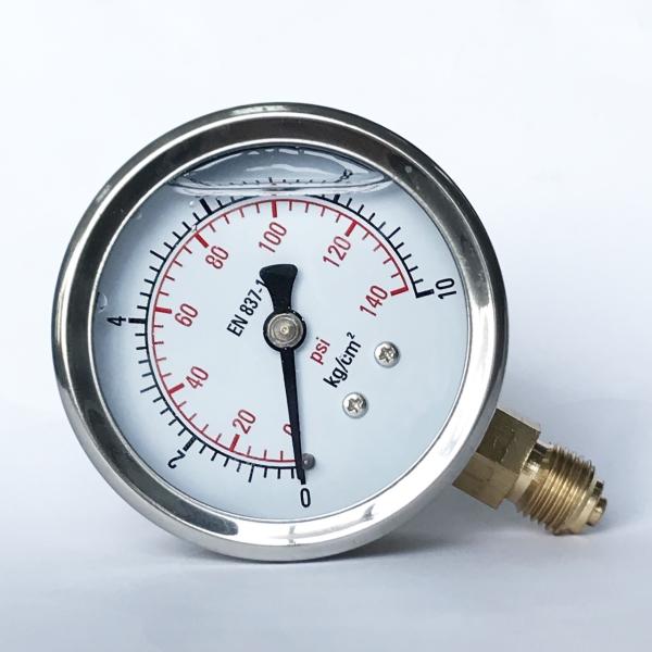 63mm 140 psi Boiler Manometer Bottom Brass Connection Stainless Steel Case Silicone Oil Filled Pressure Gauge