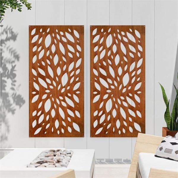 O laser que corta verdes frondosos modela o painel de parede decorativo de aço de Corten
