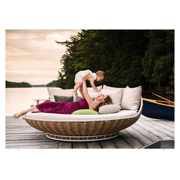 Powder Coated Aluminum Double Lounge Daybed with Canopy Customized and Chic