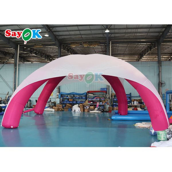 Event Sponsored X Shape Inflatable Spider Tent Advertising Promo Tent White And Pink