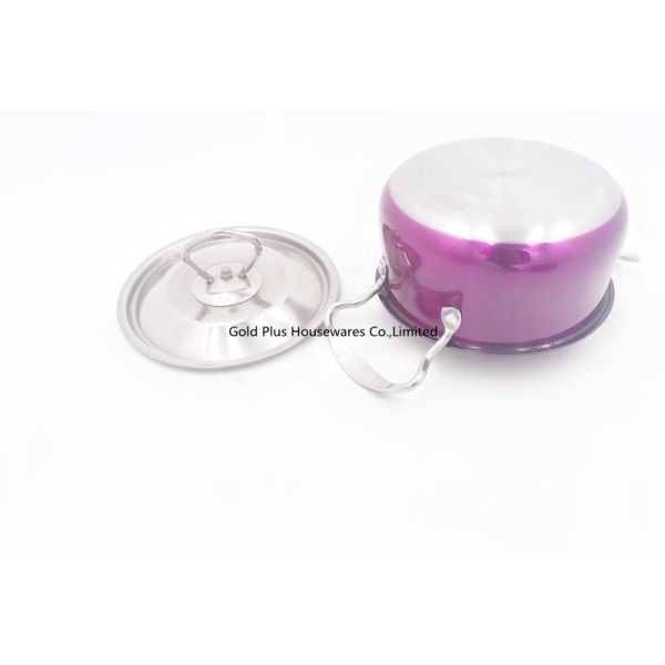 Kitchenware stainless steel soup pot hot sale 16cm metal stockpot kitchen cooking pot for home