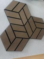 Wall Decoration Wood Veneer Acoustic Panels WPET Hexagon Slat Acoustic Wall Panel