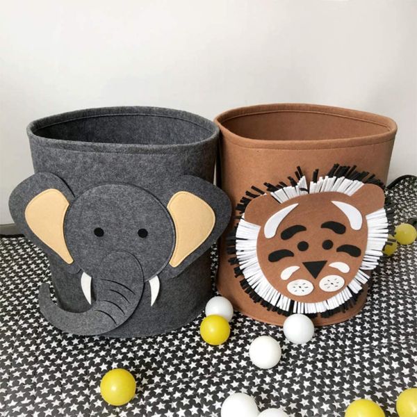 Sustainable Animal Design Round Felt Storage Basket 33*33cm