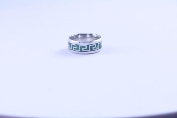 European and American Micro Glazed Great Wall Pattern Personalized Titanium Steel Ring for Men and Women