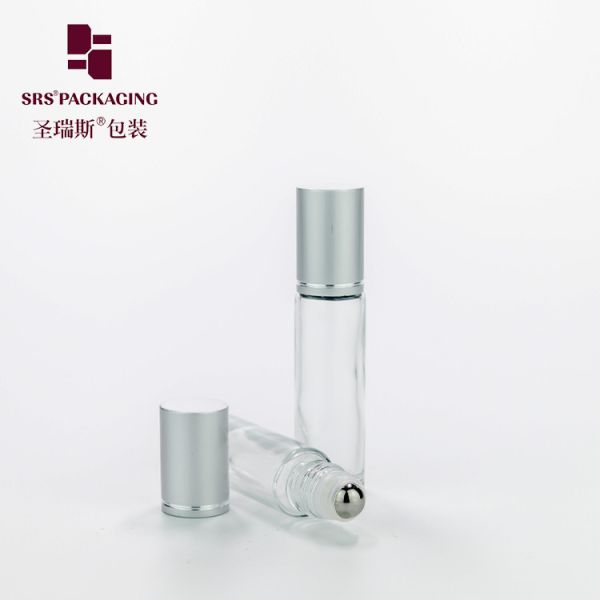 No Leakage Glass 10ml Roller Bottles With Aluminum Cap Steel Ball Custom Decor