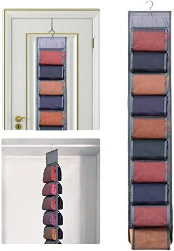 Legging Storage Organizer For Closet, Hanging Closet Organizer System, Grey Clothes Closets Holder With 20 Roll