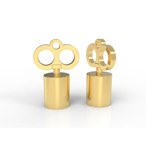 Factory New Design Luxury High-Quality Key Shaped Zamac Shiny Perfume Bottle Caps Zinc Alloy Perfume Lids