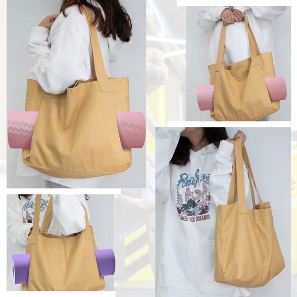 Customized Color Eco Friendly Cotton Canvas Yoga Mat Bag for Eco Conscious Yogis