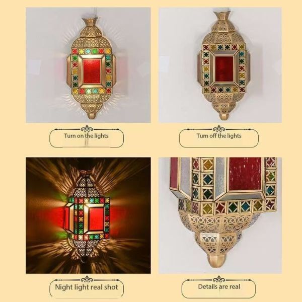 Southeast Asian Hotel Vintage Copper Wall Light With Romantic Style