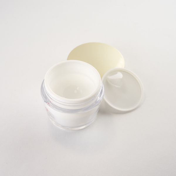 Double Wall Empty Cosmetic Jar Thick Wall With Disc Gold Color 30ml 50ml