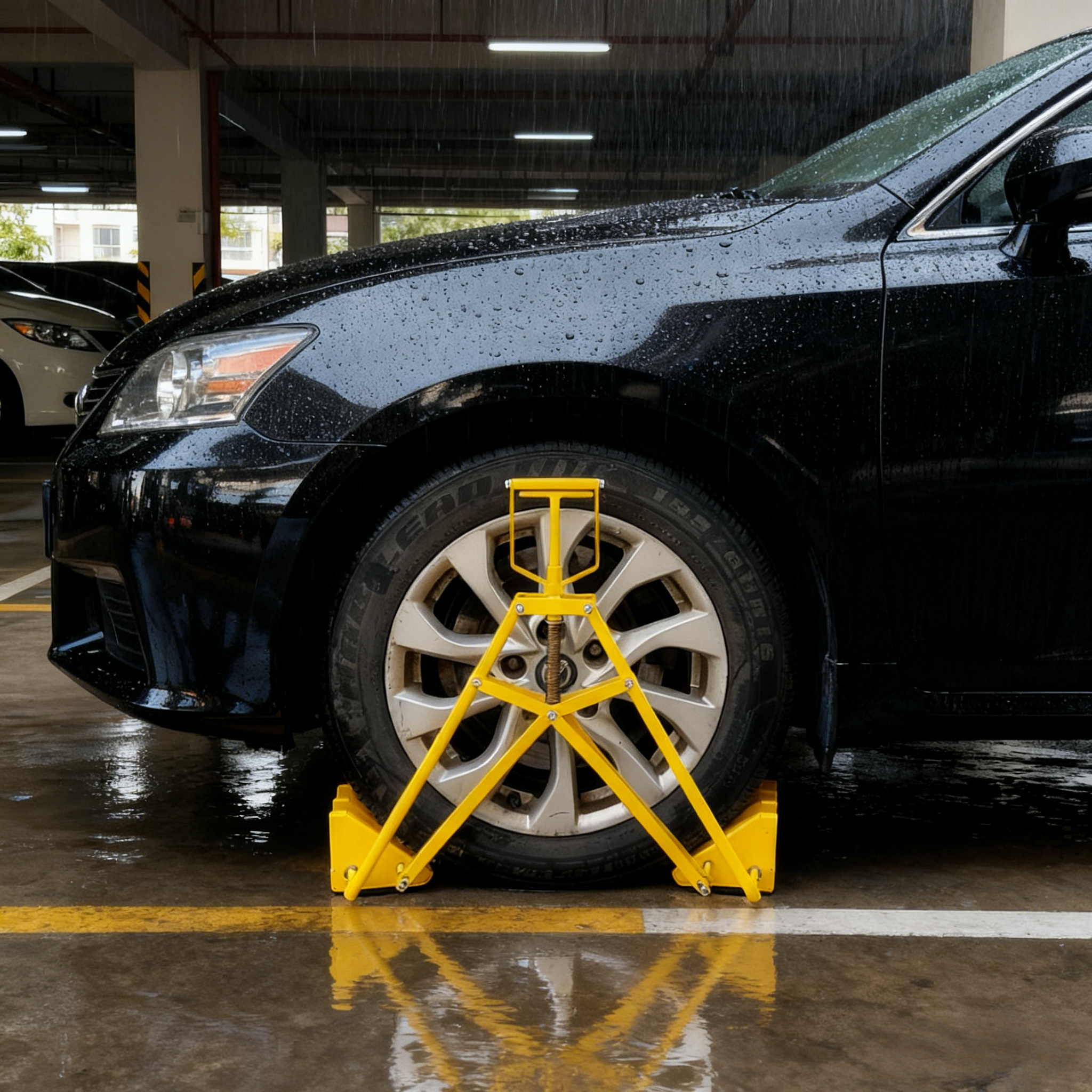 Forge Anti Slip Stowed Design Anti Theft Wheel Lock 6mm Rubber