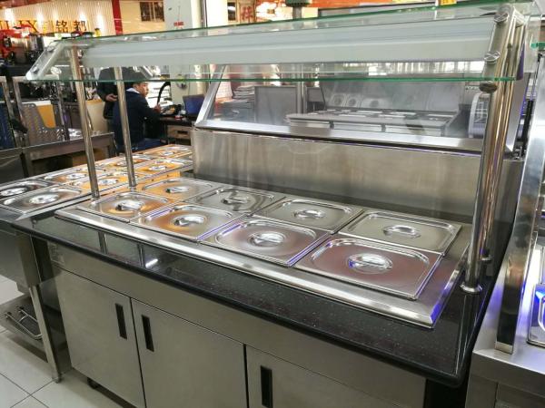 Marble Stainless Steel Catering Equipment Hot Food Unit Standing Bain Marie 1600*900*800+560mm