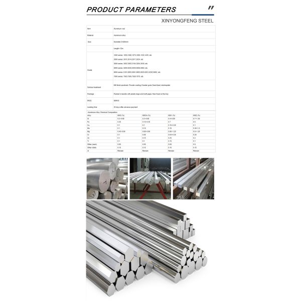 2024 6061 6082 Aluminium Rod Bar Cold Drawn Round Shape Full Hard
