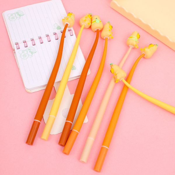 Cute dibujos animados Animal Shaking Gel Plumas 0.5 mm, tinta negra Gel de escritura Plumas para el suministro escolar Estudiantes Regalos para niños, 6 paquete