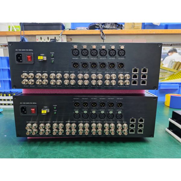 3RU 16CH 3G SDI with XLR and Ethernet, Dual LC Fiber Transmission System