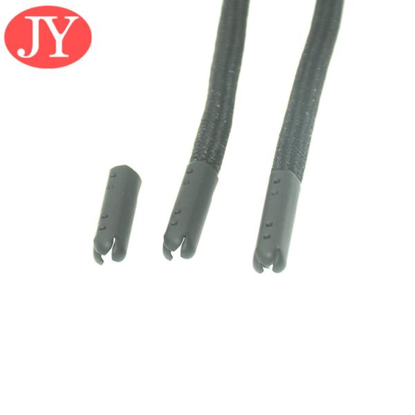 jiayang aglet matte black color  color 25mm flat  cord laser logo metal tipping for hoodies