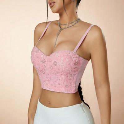 Summer strapless chest beauty back corset tops sexy vest short bra corset