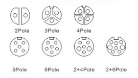 High Current Waterproof Plug Connector , 3 Pin Plastic Circular Connectors Gold Plated