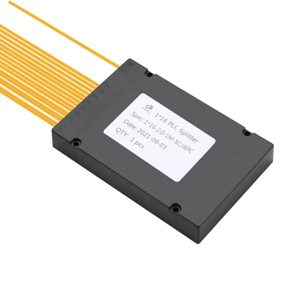 1x16 ABS Box Optical Fiber Splitter , SC / APC Connector Fiber Optic PLC Splitter