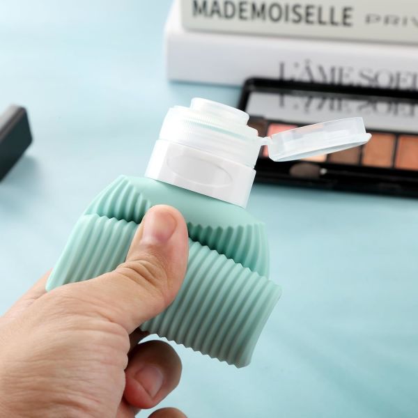 Leak Proof Refill Plastic Silicone Travel Bottle Kit for Toiletries 6oz 177ml