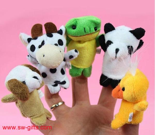 Cartoon Biological Animal Finger Puppet Plush Toys Child Baby Favor Dolls Christmas Gifts