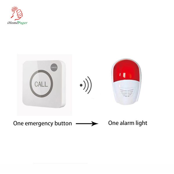 Sistema de alarma inalámbrico para inhabilitados de alta calidad con botón de llamada de emergencia de baño y luz de alarma