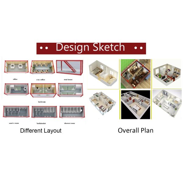OEM/ODM настраиваемый цвет контейнерного дома 3D модель дизайн для легкой сборки демонтажа