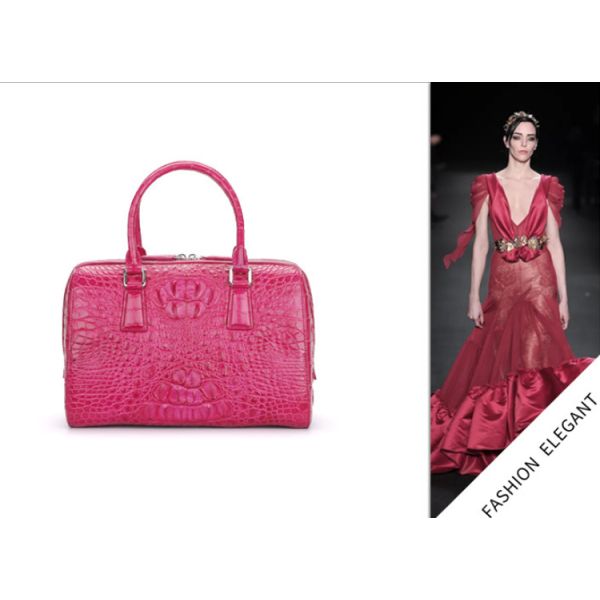 New zipper large capacity women's crocodile leather handbag for lady