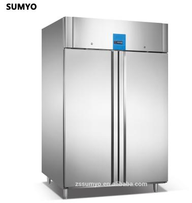 Commercial Kitchen Upright System Refrigerator Inverter Cooling Double Door Freezer Restaurant Use Beer Fruit Glass Door Storage