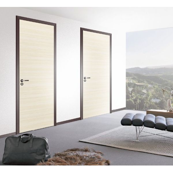 Aluminum Frame Melamine HPL Flat Panel hollow Door for house sale